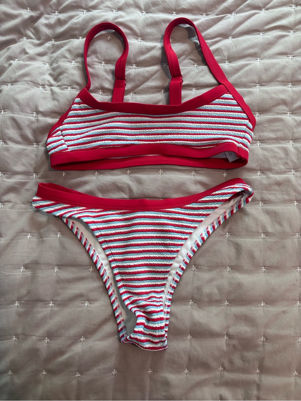 Wild Fable Red & White Striped Women’s Bikini Set